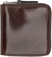 LEMAIRE Burgundy Patina Zip Compact Bi Fold Wallet