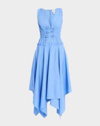 Zelie Tie-Front Cotton Poplin Dress