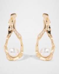 Kintsugi Infinity Pearl Hoop Earrings