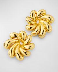 Pinwheel Flower Button Earrings