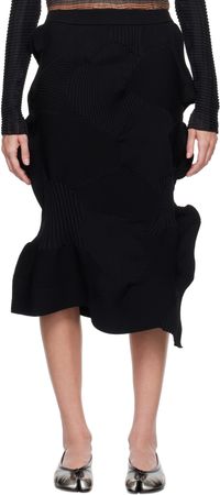 ISSEY MIYAKE Black Kone Kone Midi Skirt