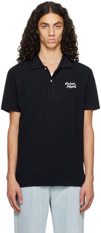 Maison Kitsuné Black Handwriting Polo