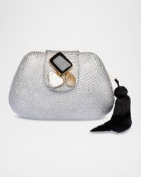 Tamu Stone Tassel Woven Clutch Bag