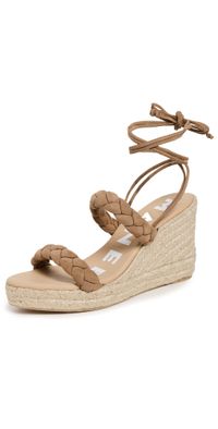 Manebi Braided Wedge Espadrilles Vintage Taupe 40