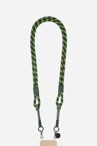 La Coque Francaise - Lanière de téléphone double cordon en coton - Taille Unique - Vert