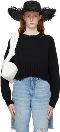 Marni Black Wide Brim Beach Hat
