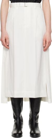 sacai Off-White Suiting Midi Skirt