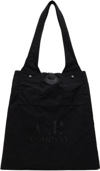 C.P. Company Black Twill Left Hand Logo Tote