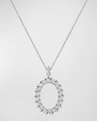 L'Heure du Diamant 18K White Gold Oval Pendant Necklace