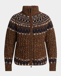 Men's Multi Fair Isle Wool Padded Knit Puffer
