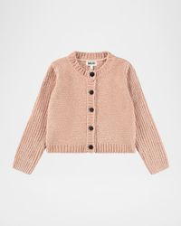 Girl's Gilah Chenille Cardigan Sweater, Size 7-12