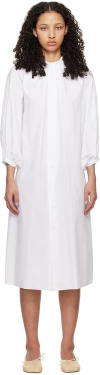 MM6 Maison Margiela Robe longue blanche à boutons