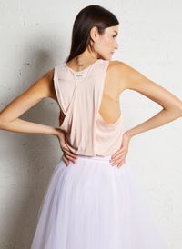 Repetto - Débardeur moulant col rond droit - Taille XL - Rose