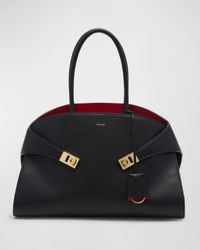 Small Hug Leather Top-Handle Bag