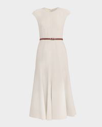 Crowther Cap-Sleeve Corset Midi Dress