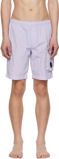 C.P. Company Blue Garment-Dyed Swim Shorts