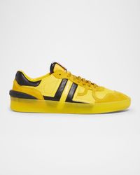 Men's Clay Leather and Mesh Low-Top Sneakers