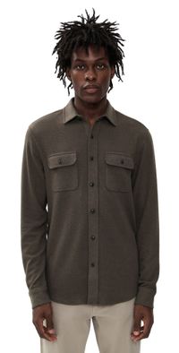 Faherty Legend Sweater Shirt Valley Brown Twill L