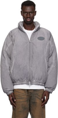 Alexander Wang Gray Padded Down Track Jacket