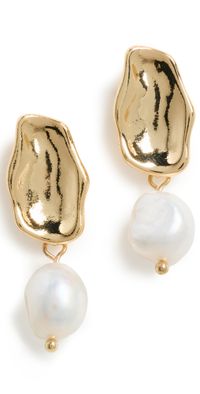 Kenneth Jay Lane Fresh Water Pierced Earrings Gold/Freshwater Pearl One Size