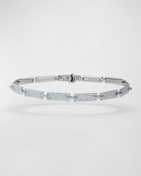 Flawless Diamond Tag White Gold Bracelet, Size 7