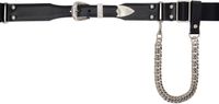 Toga Pulla Ceinture noire en cuir et en nylon à chaine