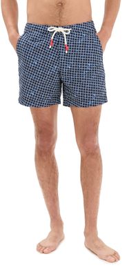 Orlebar Brown Standard High Low Geo Swim Shorts 6 Night Iris 38