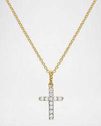 Cable Collectibles Cross Necklace with Diamonds in Gold on Chain