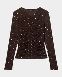 Georgina Ruched Long-Sleeve Top