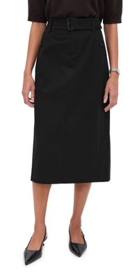 Vince Faux Leather Trim Pencil Skirt Black 0