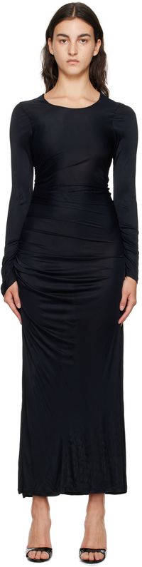MSGM Black Crewneck Maxi Dress
