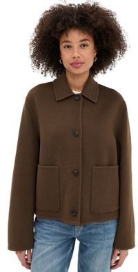 Vince Cash Wool Short Jacket Hazelnut S
