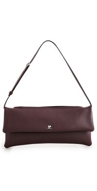 Courrèges Cuff Leather Clutch Burgundy One Size