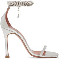 Amina Muaddi Silver Iman Sandal Heeled Sandals