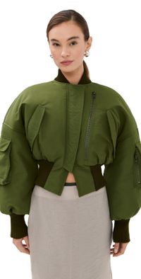 A. W.A. K.E. MODE Ma1 Bomber Jacket Khaki Green M