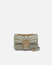 Pinko - Mini sac à bandoulière love bag puff butterfly en cuir nappa - Taille Unique - Vert