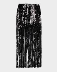 Kendra Sequined Fringe Maxi Skirt