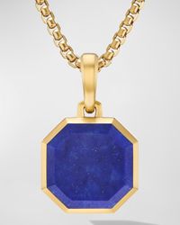 Men's Faceted Stone Pendant in 18K Gold, 16mm