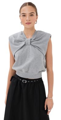 3.1 Phillip Lim Draped Bow Top Grey Melange S