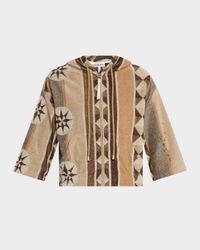 Short-Sleeve Crop Towelling Hoodie