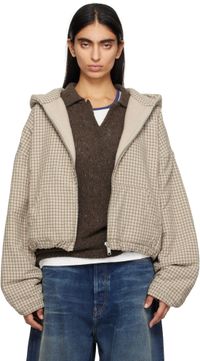 ERL Beige Plaid Padded Check Jacket