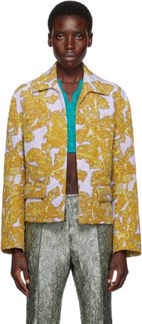 Dries Van Noten Green & Purple Beaded Jacket