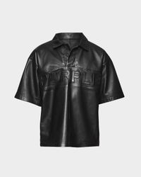 Men's Embossed Leather Polo Shirt