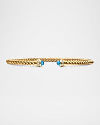 Cablespira Bracelet with Gemstone in 18K Gold, 3mm