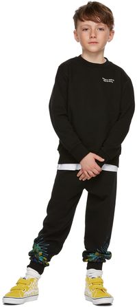 Marcelo Burlon County of Milan Kids Black Cross Print Logo Sweatshirt
