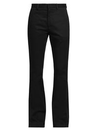 Men's Flared Cotton Chino Pants - Black - Size 32