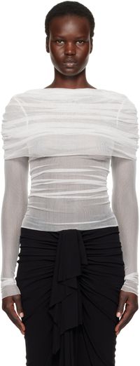 Christopher Esber White Veiled Blouse
