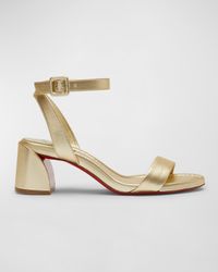 Miss Sabina Metallic Red Sole Ankle-Strap Sandals