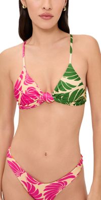 FARM Rio Banana Wings Knot Bikini Top Banana Wings Pink XL