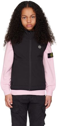 Stone Island Junior Kids Black Zip Vest